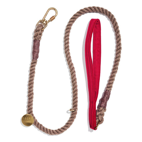 Washable Velvet Dog Leash Red