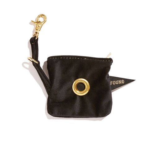 Washable Velvet Dog Poop Bag Holder Black