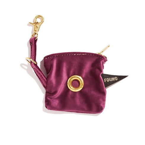 Washable Velvet Dog Poop Bag Holder Purple