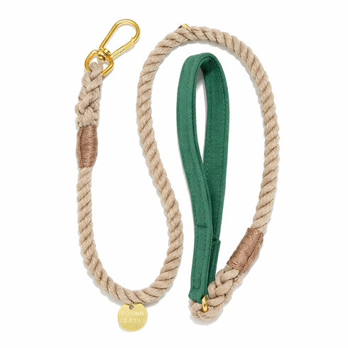 Waxed Cotton Canvas Dog Leash Pine