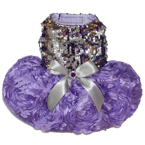All That Glitters Purple Sequin Dog Dress