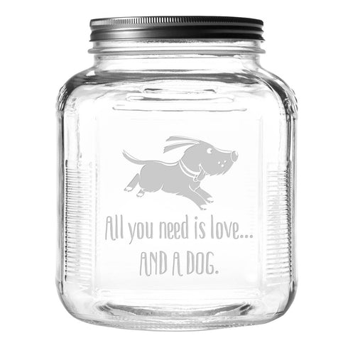 All You Need Dog Treat Jar With Brushed Lid