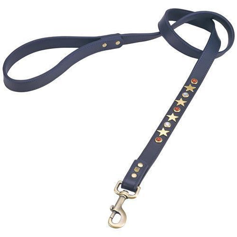 American Blue Leather Dog Leash