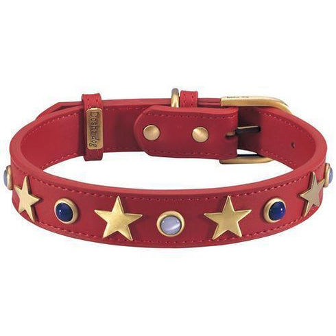 American Red Leather Dog Collar