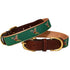 American Traditions Leather And Ribbon Dog Collar Pheasants