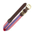 American Traditions Leather And Ribbon Dog Collar Stars And Stripes