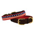 American Traditions Leather And Ribbon Dog Collar Stars And Stripes