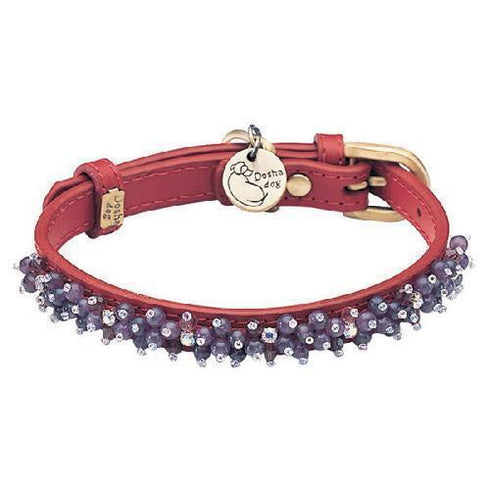Amethyst Mini Beaded Dog Collar