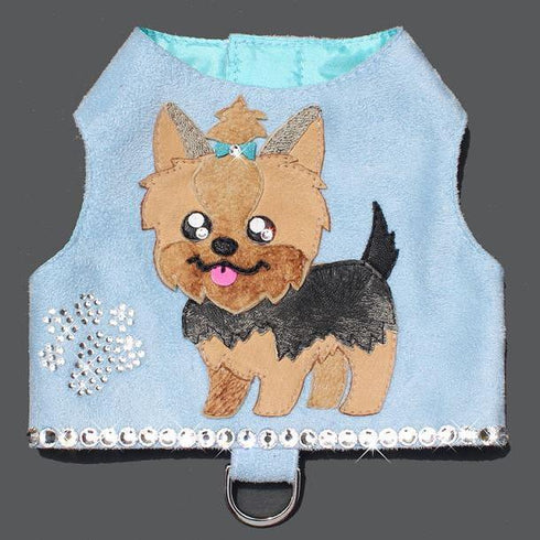 Baby Blue Yorkie Dog Harness Vest
