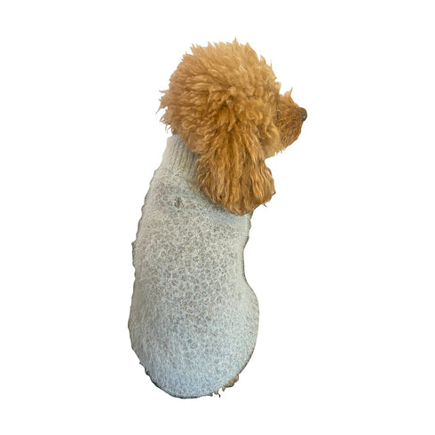 Baby Cheetah Furry Dog Sweater Grey