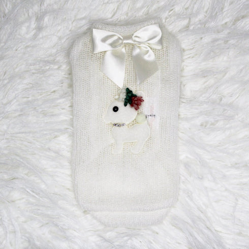 Baby Deer Dog Sweater Cream XSmall