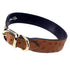 Belmont Collection Dog Collar Ostrich/Gold 18-20"