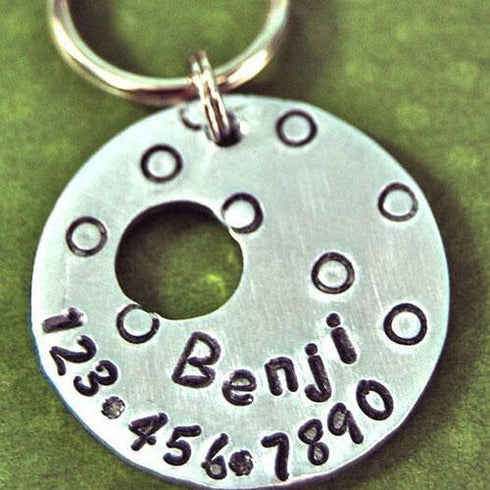 Benji Loves Dots Dog ID Tag