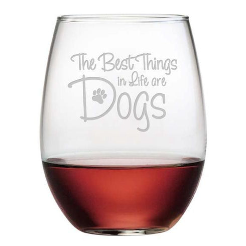 Best Things In Life Stemless Wine Glasses, Set Of 4