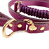 Beverly Classic Leather And Macrame Dog Leash Amethyst