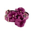 Beverly Classic Leather Dog Flowerette Slider Amethyst