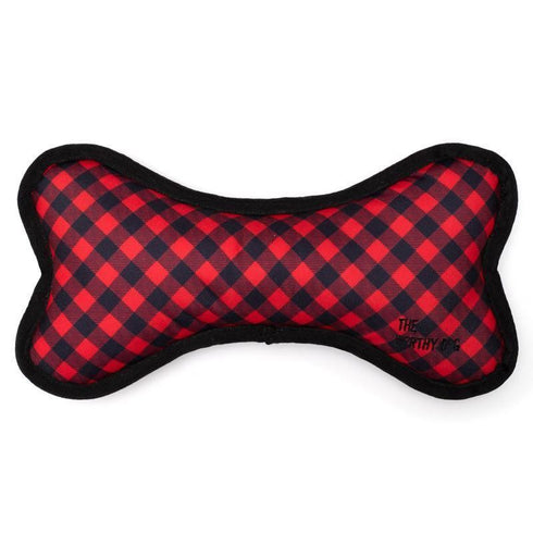 Bias Buffalo Plaid Red Bone Dog Toy