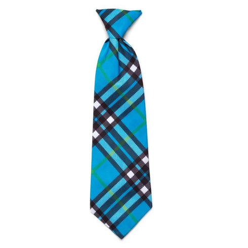 Bias Plaid Blue Dog Necktie