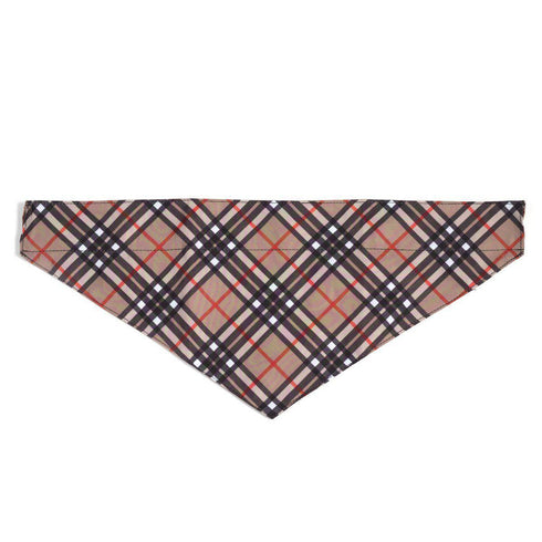 Bias Plaid Tan Dog Bandana