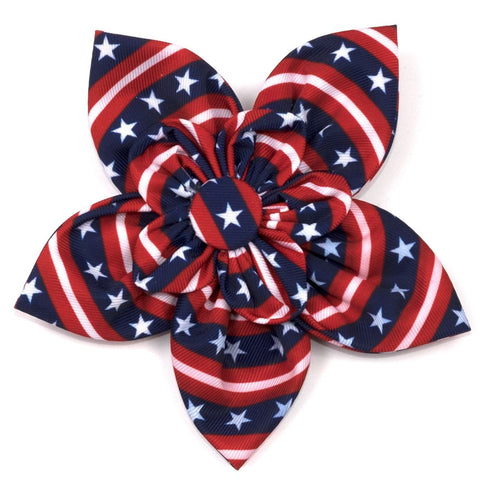 Bias Stars And Stripes Dog Collar Flower