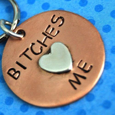 Bitches Heart Me Dog ID Tag