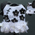 Black And White Lily Flower Dog Harness Vest