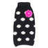 Black Polka Dot Flower Dog Sweater Small