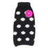 Black Polka Dot Flower Dog Sweater Large