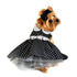 Black and White Polka Dot Dog Dress With Matching Leash