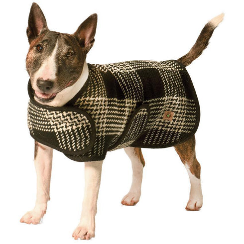 Black/White Plaid Blanket Dog Coat