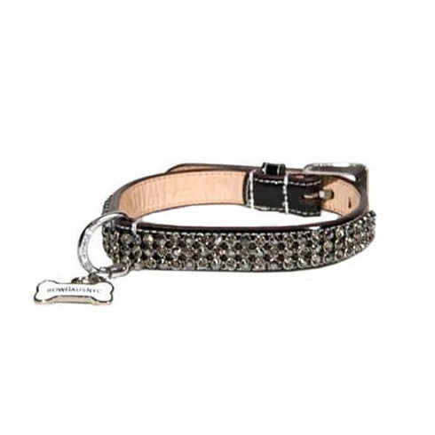 Bling Black Patent Dog Collar Large