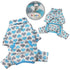 Blue And Grey Hearts Fleece Turtleneck Dog Pajamas Medium