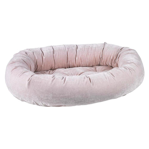 Blush Microvelvet Donut Dog Bed