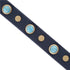 Boho Pearl Blue Leather Dog Collar