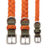 Braided Dog Collar Green/Orange