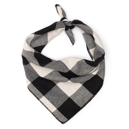 Buffalo Check Dog Bandana Black/Off White