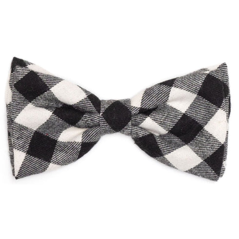 Buffalo Check Dog Bow Tie Black/Off White