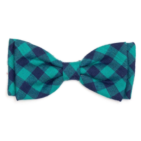 Buffalo Check Dog Bow Tie Green/Navy