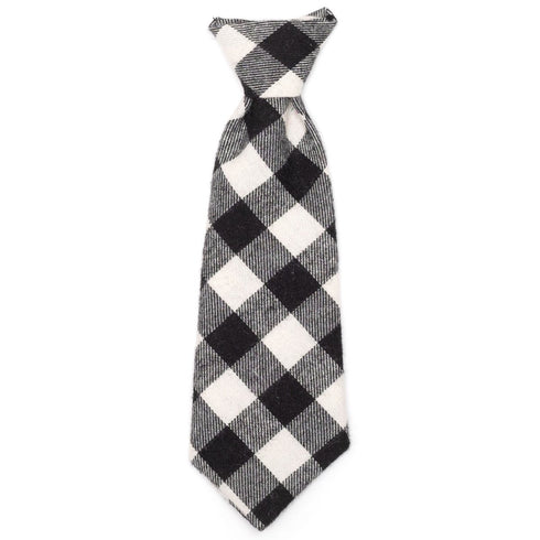 Buffalo Check Dog Necktie Black/Off White