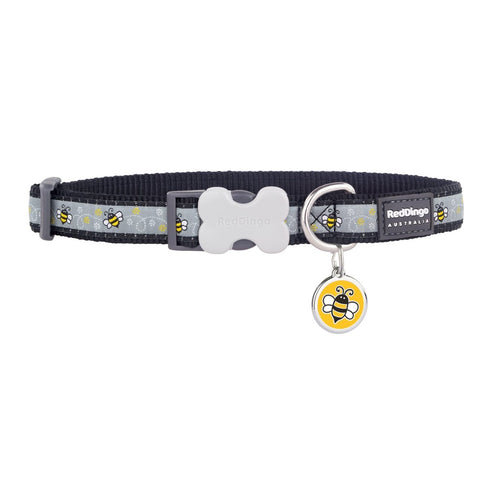 Bumble Bee Black Dog Collar/Tag Set