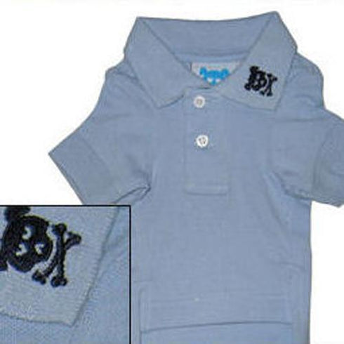 Buttoned Up Blue Polo Dog Shirt XXLarge