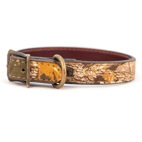 Camouflage Leather Dog Collar Earth