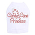 Candy Cane Princess Rhinestone Dog Tank