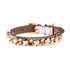 Chain Leather Dog Collar Light Pink
