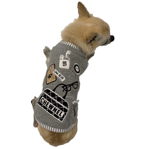 Chewnel What's In My Bag Dog Tank Grey