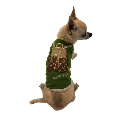 Chewy Vuiton Backpack Olive Dog Tank