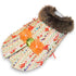 Chic Orange Multicolor Luxury Tweed Dog Coat