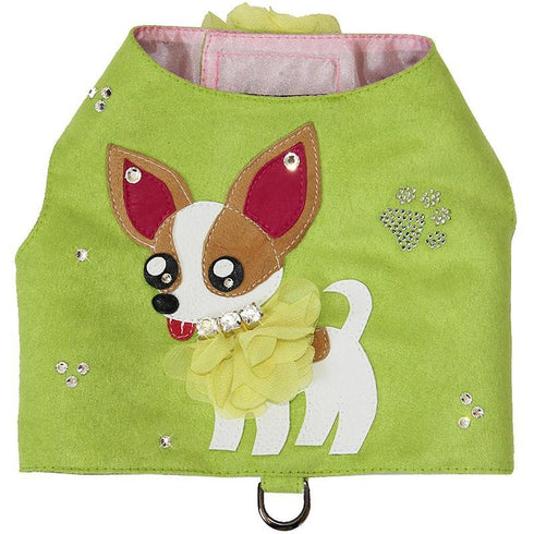 Chihuahua Art Lime Green Dog Harness Vest