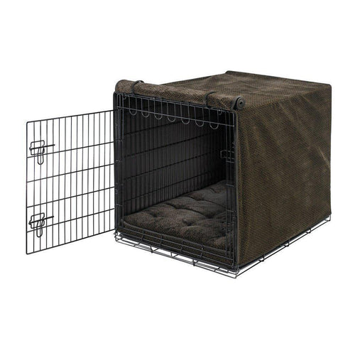 Chocolate Bones Microvelvet Dog Crate Cover
