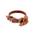 Colima Classic Leather Dog Flowerette Slider Hazelnut
